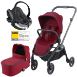 Dječja kolica 3v1 RECARO Sadena + autosjedalica Besafe [Garnet Red]